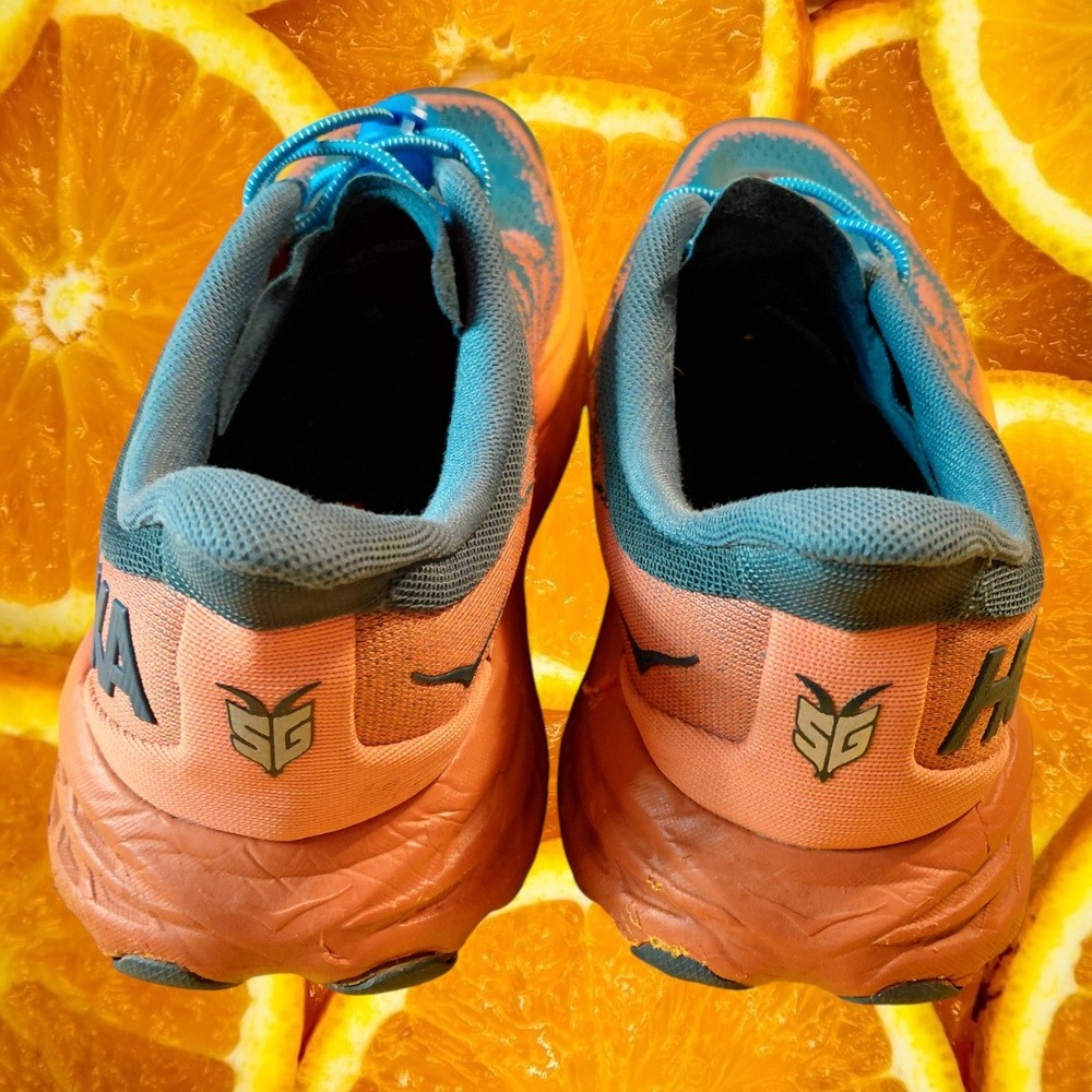 Hoka Speedgoat 5 Women's Trail Running‎ Shoes Teal Orange Size 10 - Picture 4 of 7